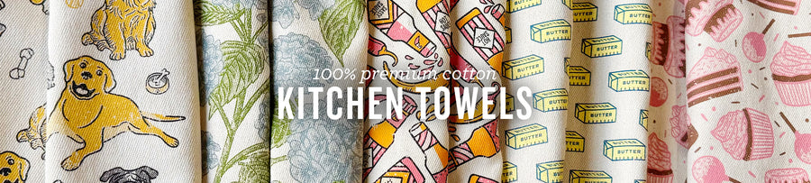 Shop our 100% premium cotton kitchen towels!