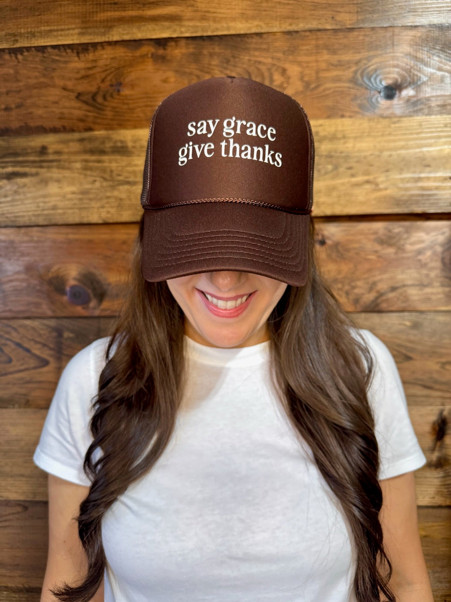 Say Grace Give Thanks Trucker Hat