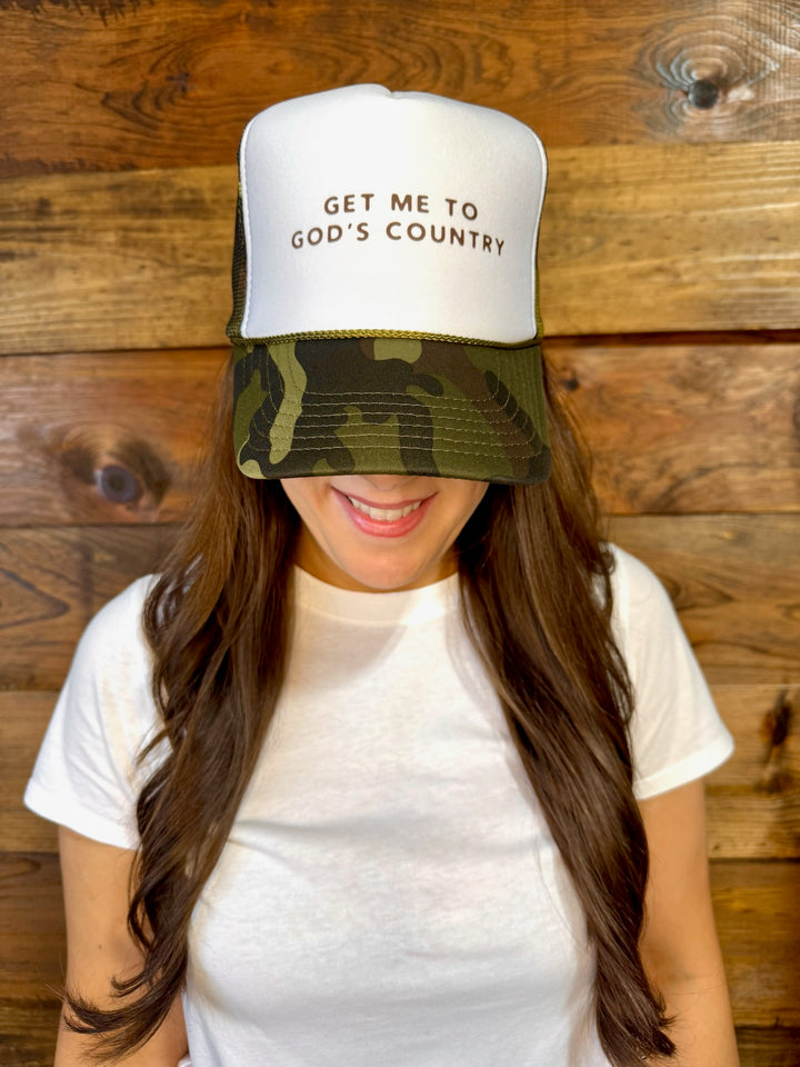 Get Me To God's Country Trucker Hat