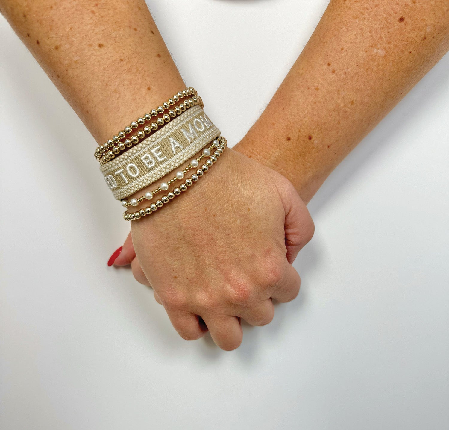 Blessed To Be A Mom Woven Bracelet