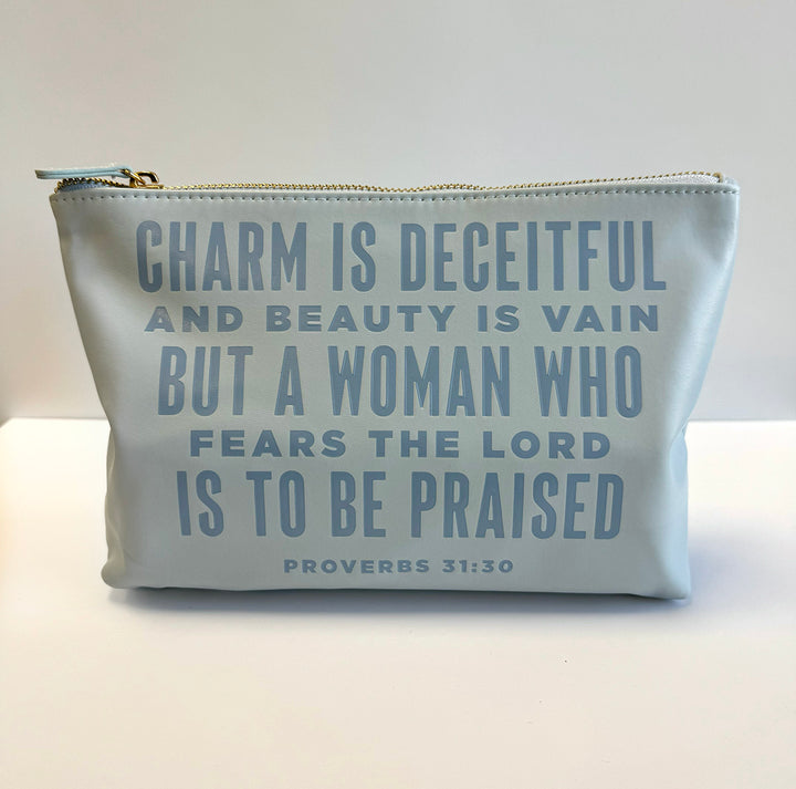 Proverbs 31:30 Bible Verse Catch All Pouch