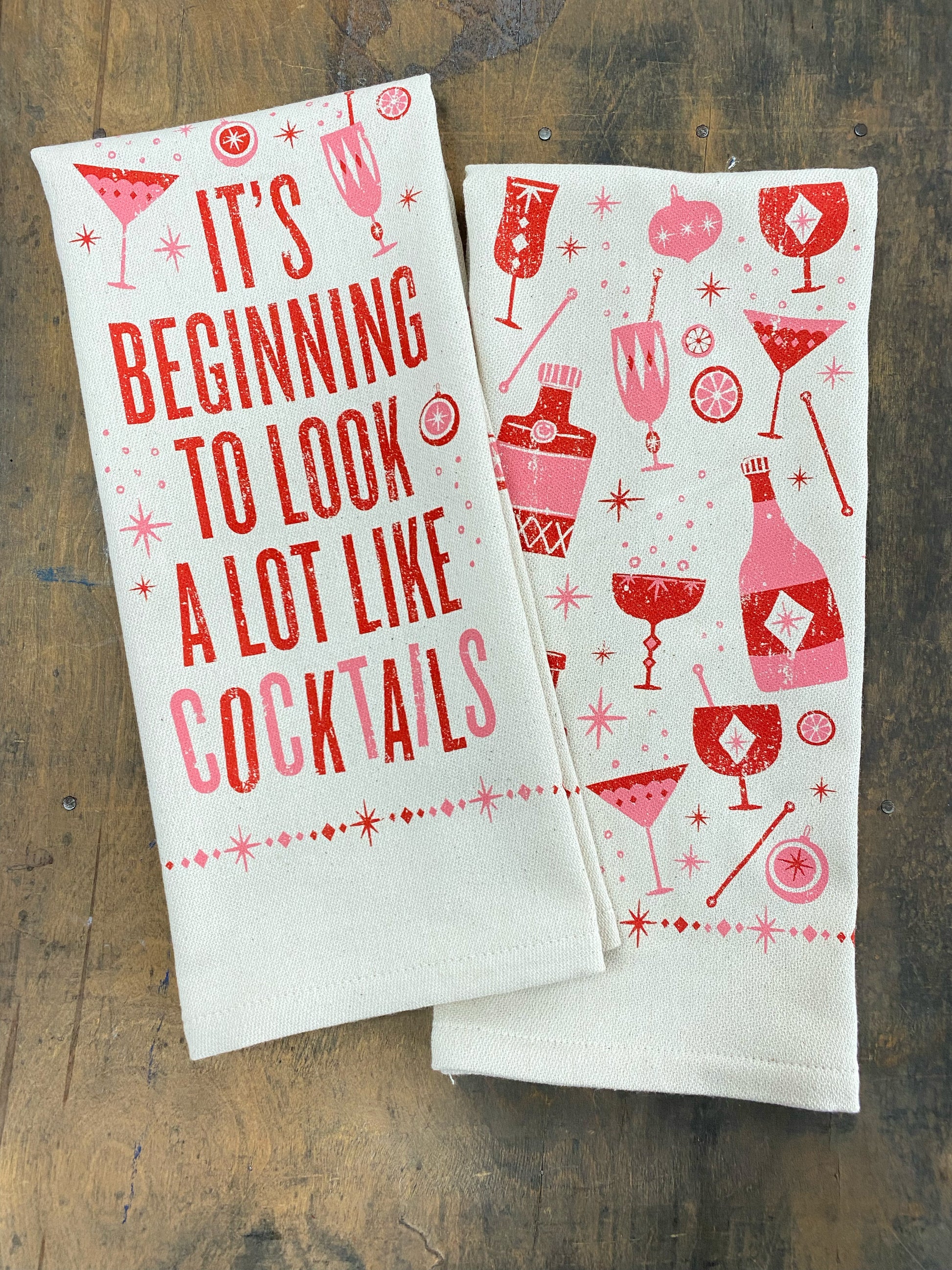 It's Beginning To Look A Lot Like Cocktails Kitchen Towel