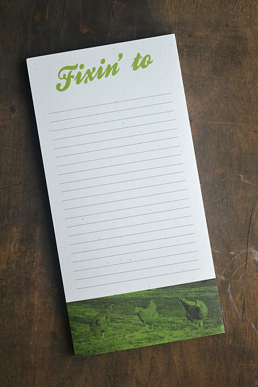 Fixin' To Green Notepad