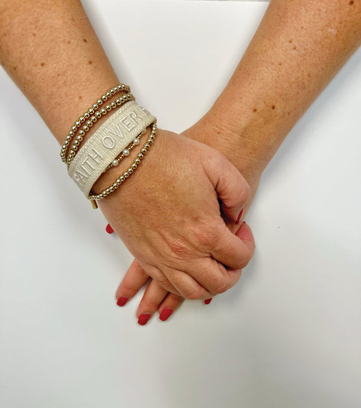 Faith Over Fear Woven Bracelet