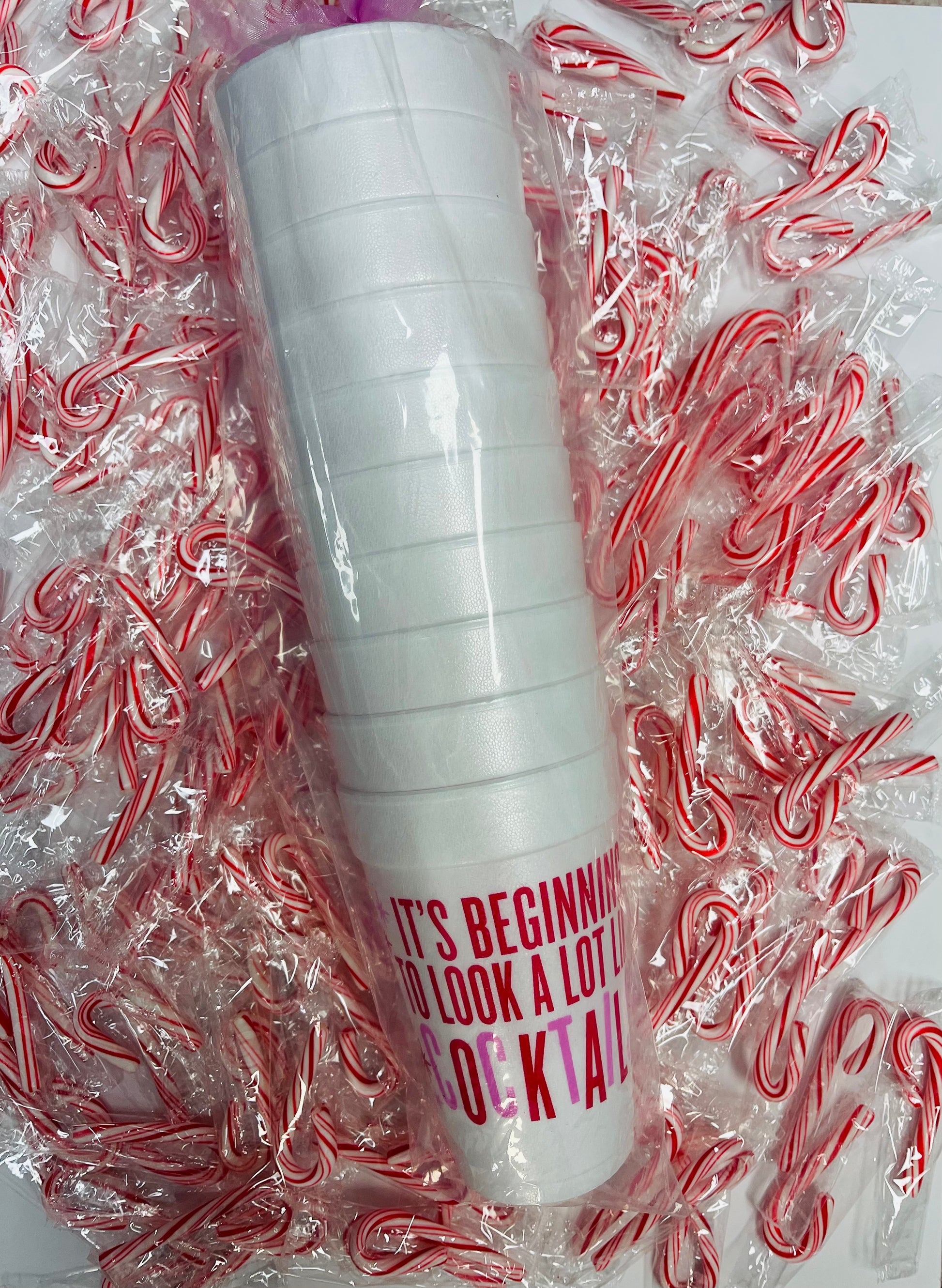 It's Beginning To Look A Lot Like Cocktails Foam Cups - Buy 3 Sleeves Get the 4th Free