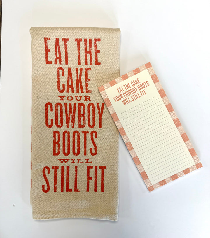 Eat The Cake Gift Set - Kitchen Towel & Notepad
