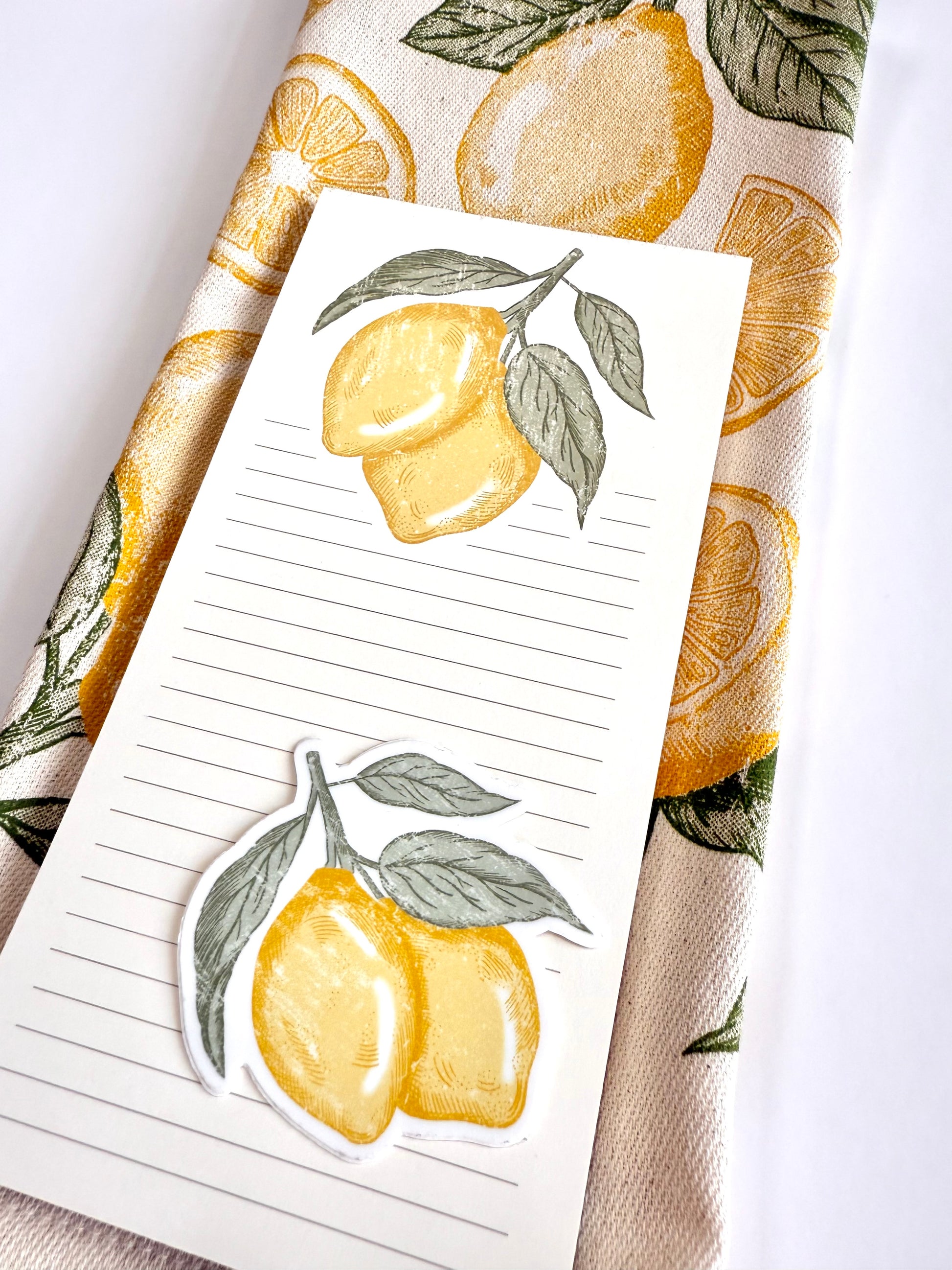 Lemon Gift Set - Kitchen Towel, Notepad, & Sticker