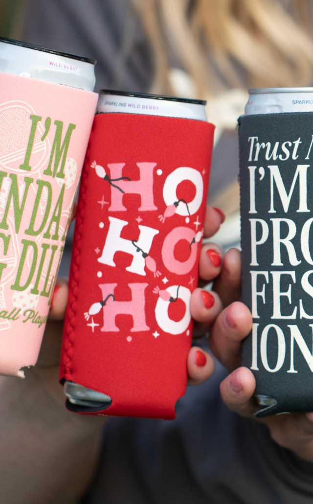 Ho Ho Ho Lightbulbs- Slim Can Coozie