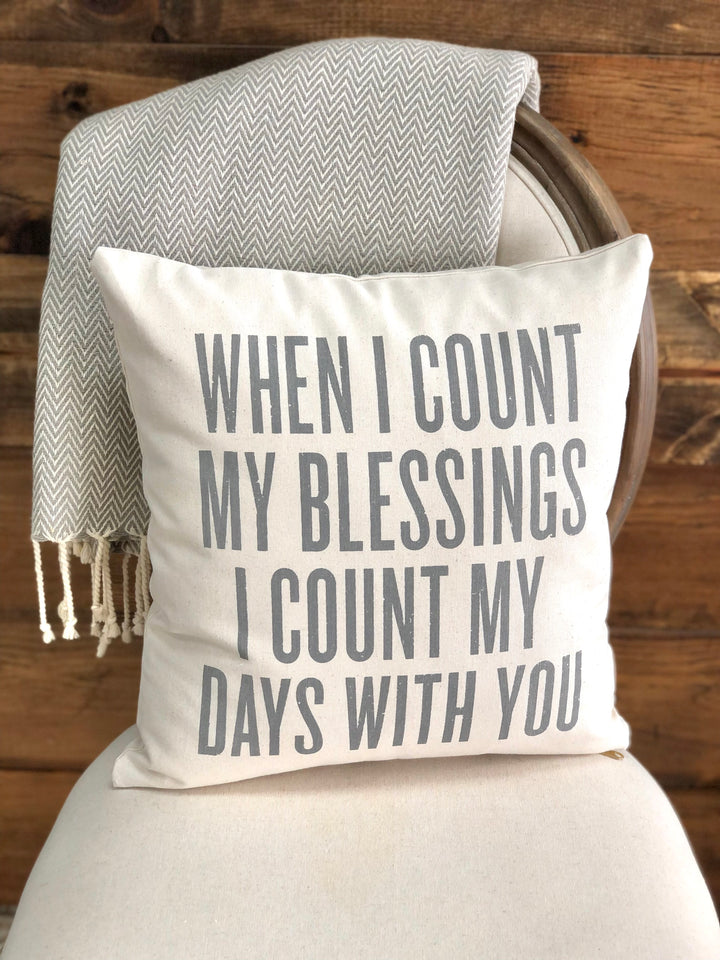 Count My Blessings - Throw Pillow Cover