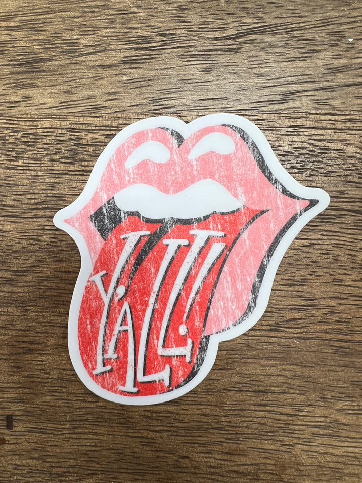 Y'all Rocker Tongue  - Sticker