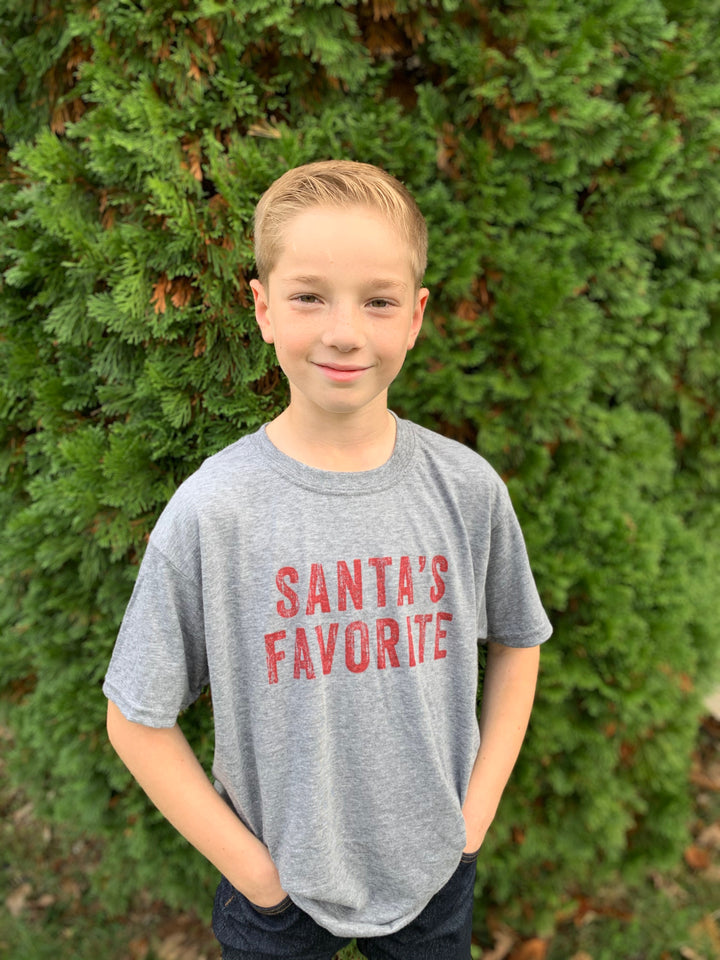 Santa's Favorite Grey YOUTH Shirt