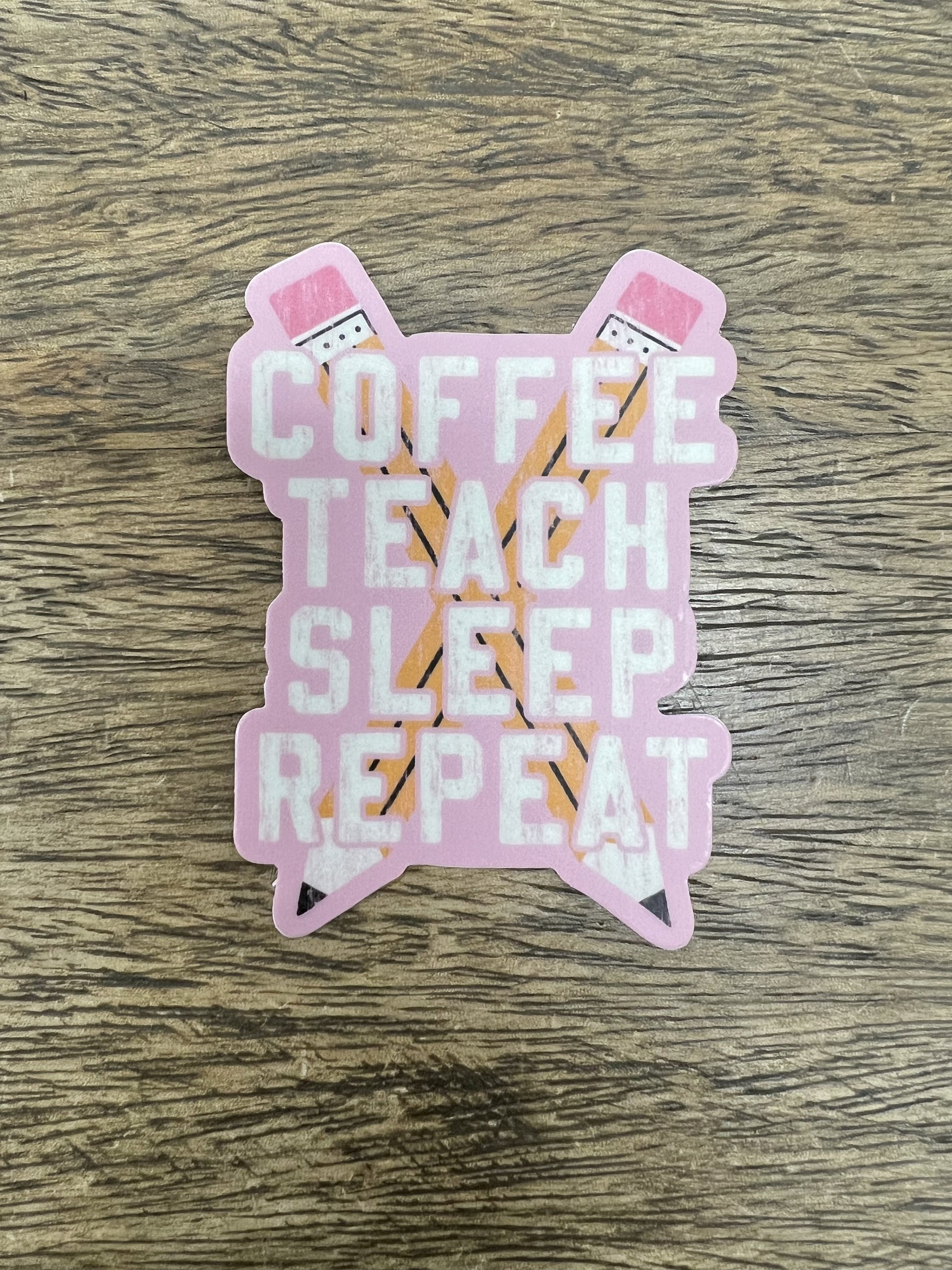 Coffee Teach Sleep Repeat Sticker