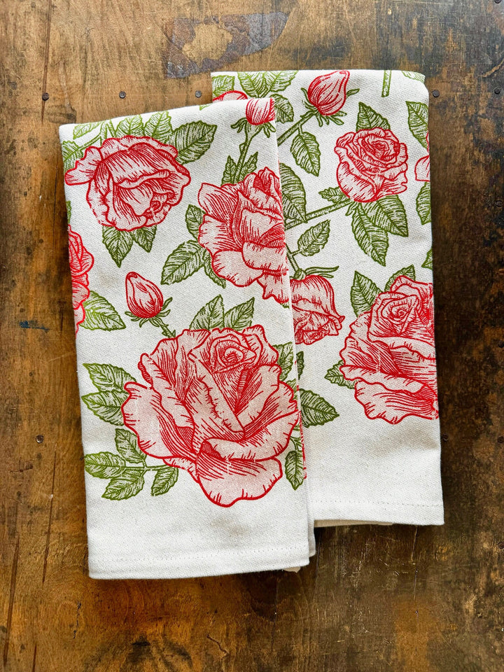 Rose Pattern (Red)- Kitchen Towel