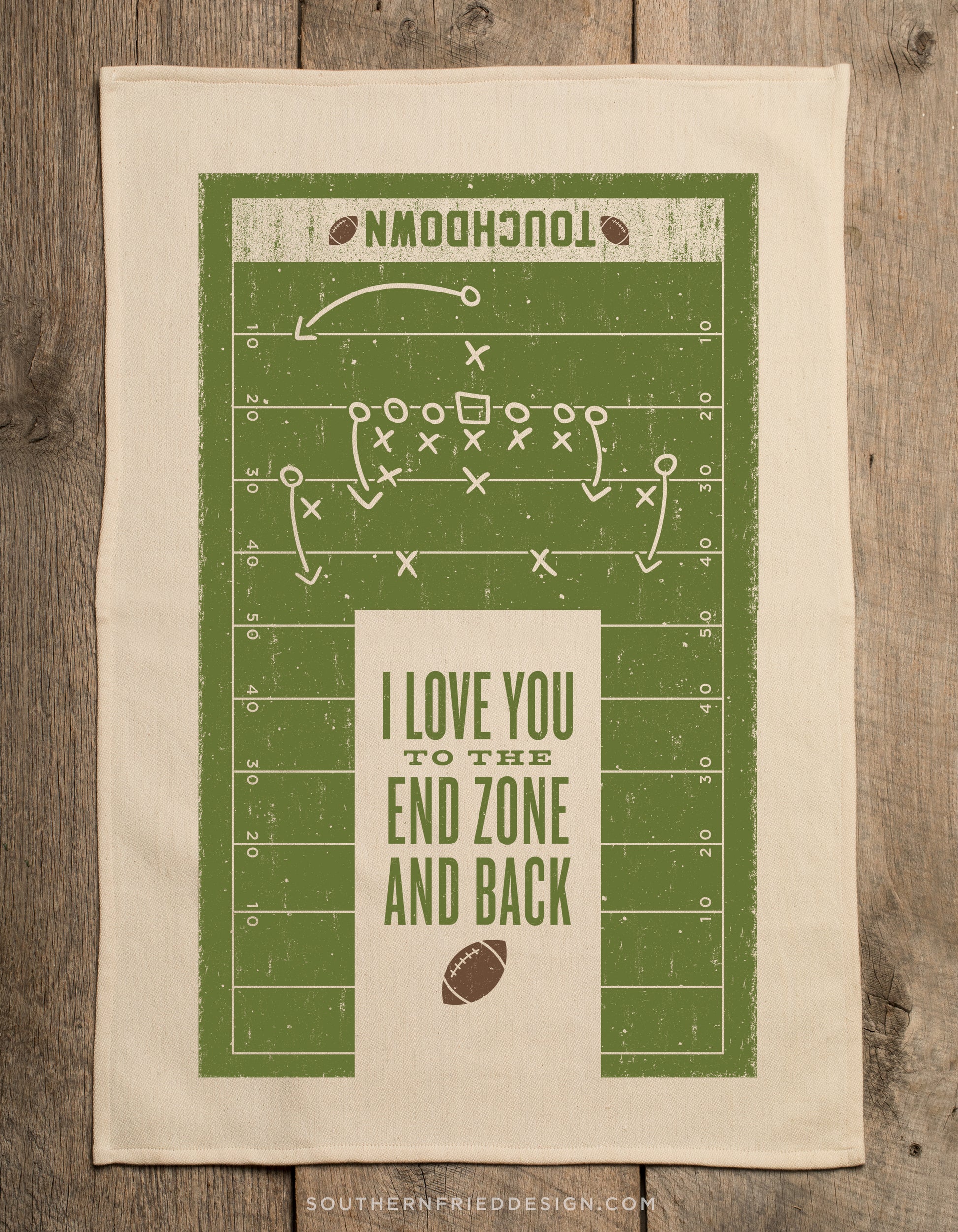 I Love You To The End Zone And Back-Kitchen Towel