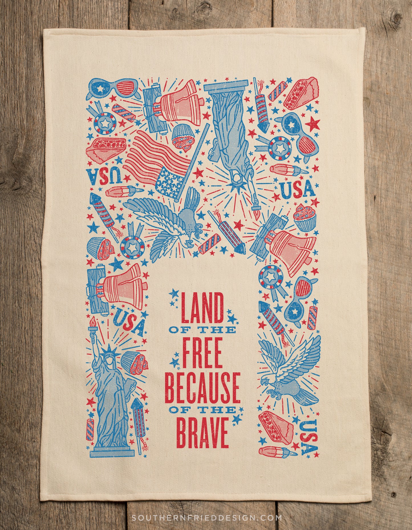 Land Of The Free Because Of The Brave Kitchen Towel