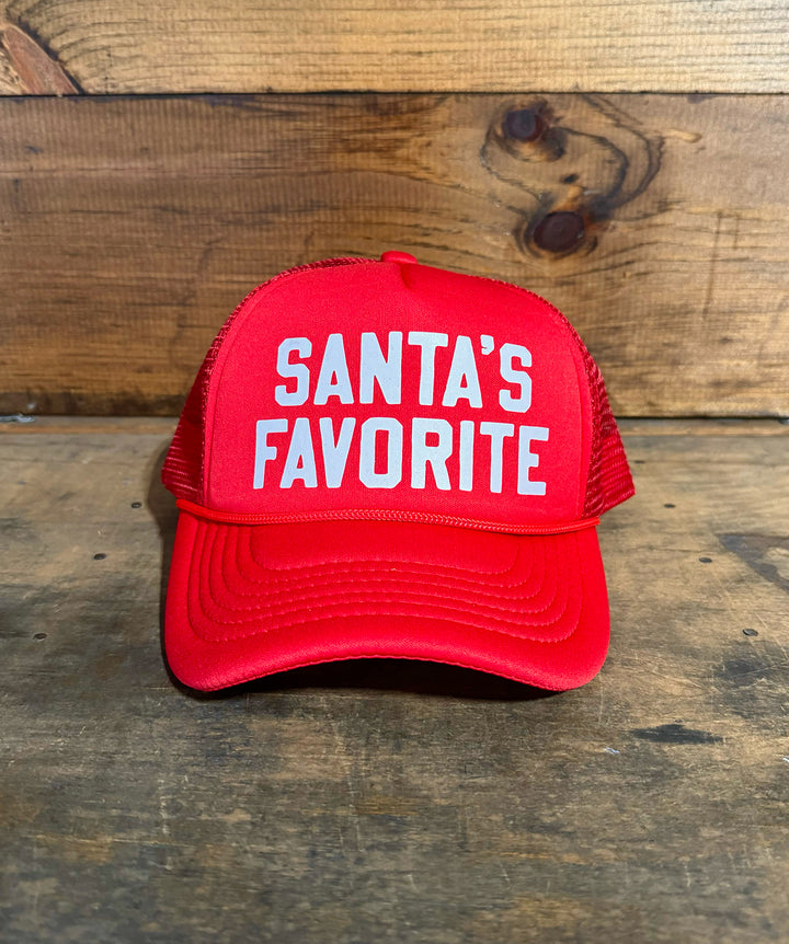 Red Santa's Favorite-YOUTH Trucker Hat