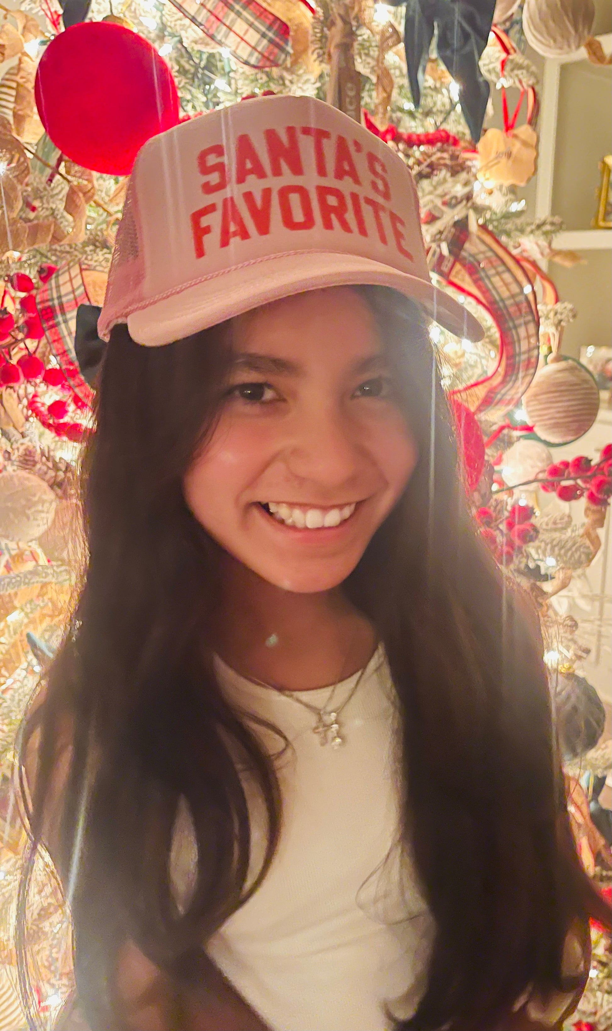 Pink Santa's Favorite-YOUTH Trucker Hat