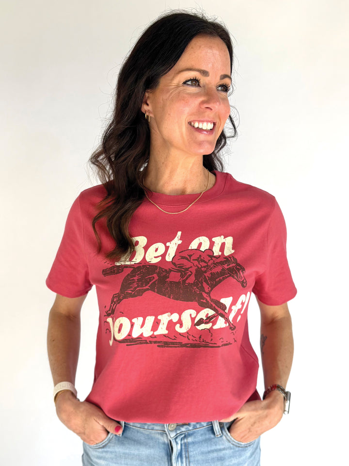 Bet On Yourself Mid Length Crop Shirt