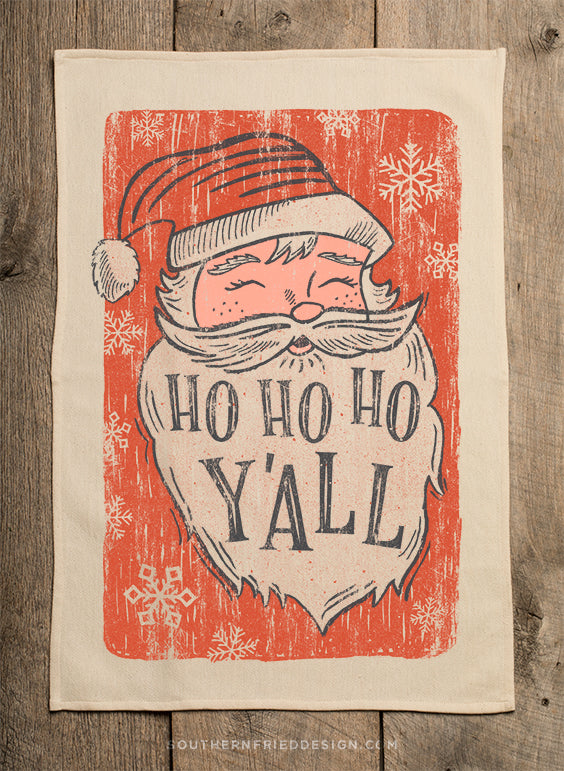 HO HO HO Y'ALL Kitchen Towel