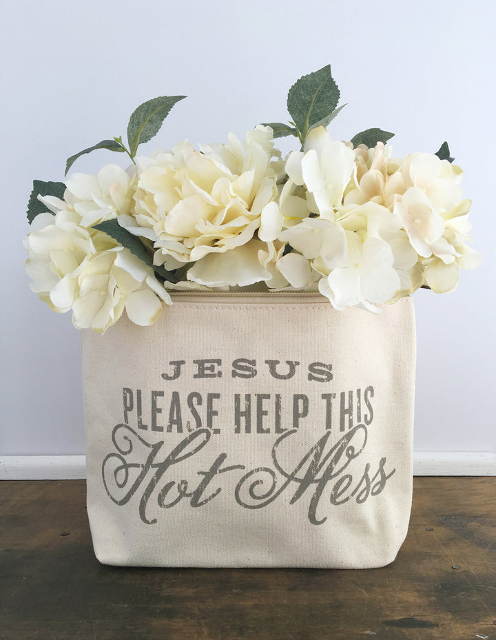 Jesus Please Help This Hot Mess Zipper Pouch