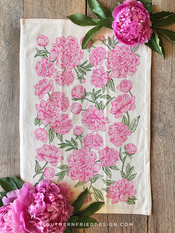 Peony Pattern - Kitchen Towel