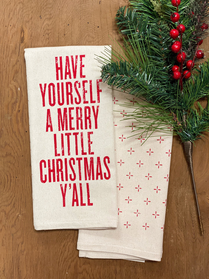 Have Yourself A Merry Little Christmas Y'all Kitchen Towel