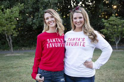 Santa's Favorite Long Sleeve - Red Shirt