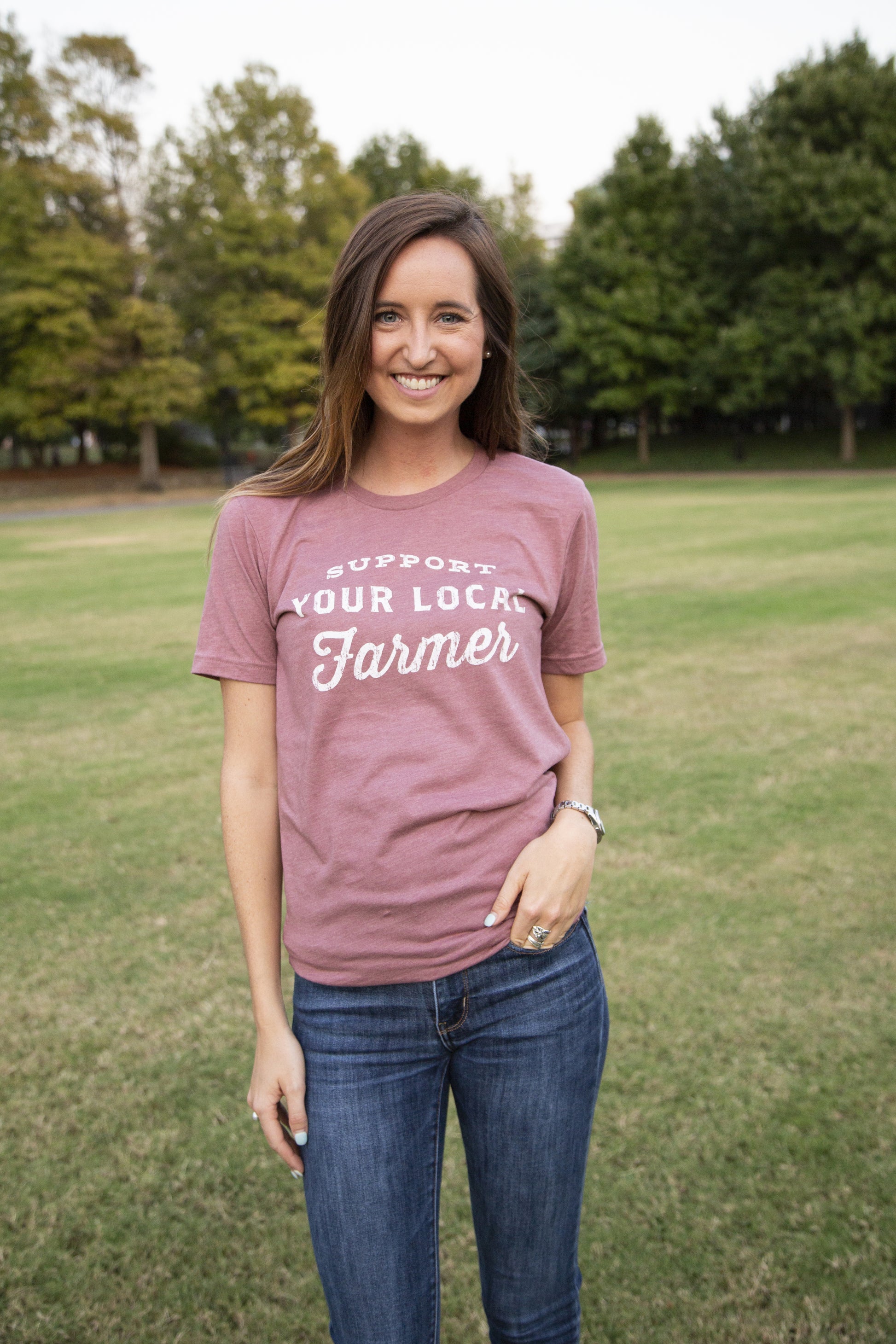 Support Your Local Farmer - Mauve Shirt