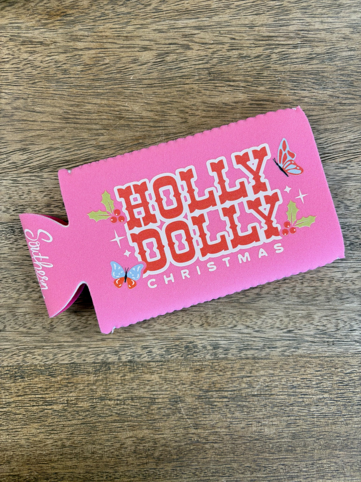 Holly Dolly Christmas - Slim Can Coozie