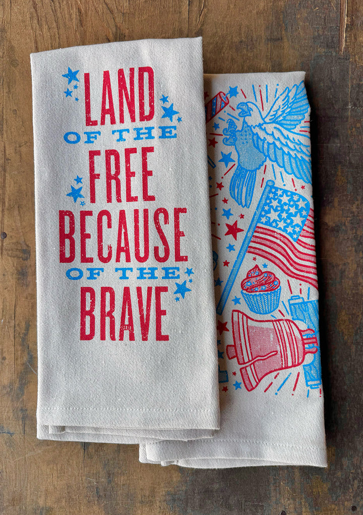 Land Of The Free Because Of The Brave Kitchen Towel