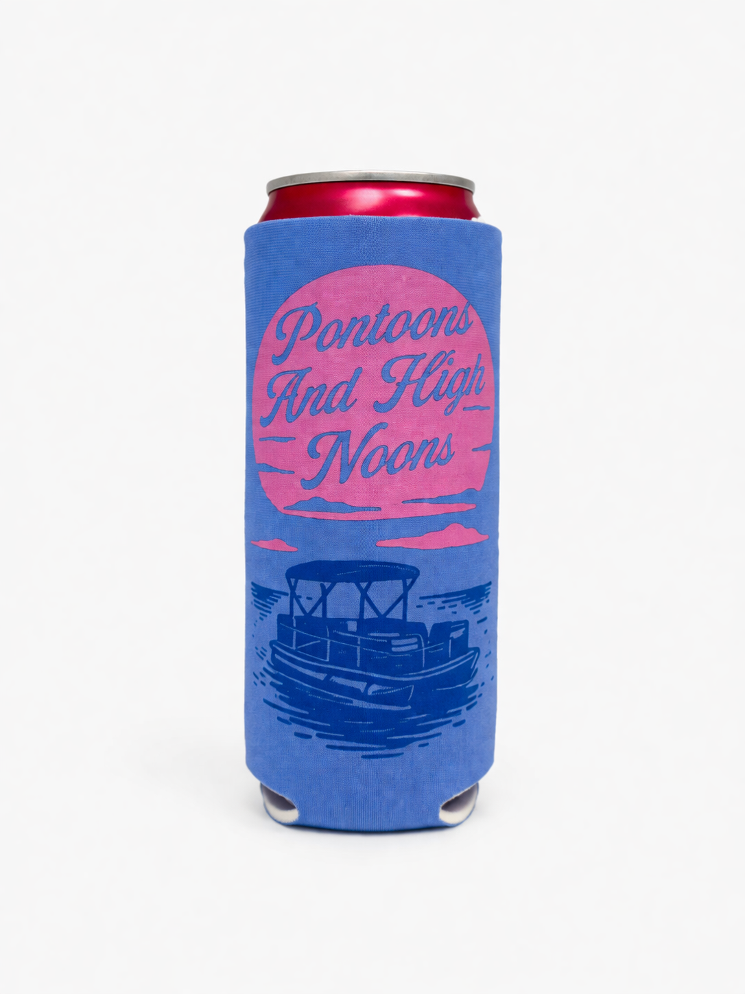 Pontoons and High Noons- Slim Can Coozie
