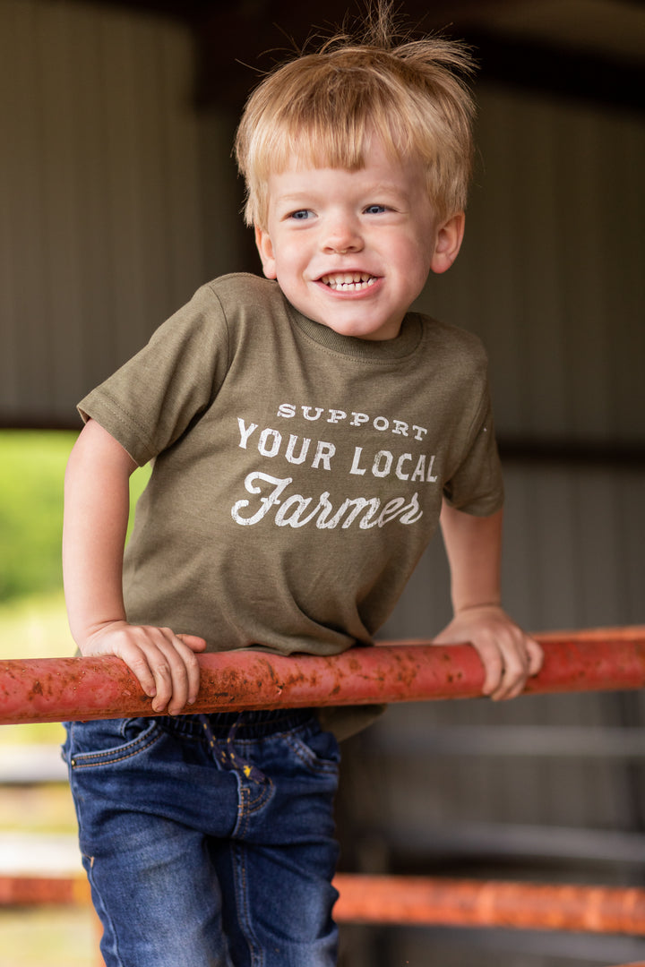 Support Your Local Farmer - Olive Toddler Shirt