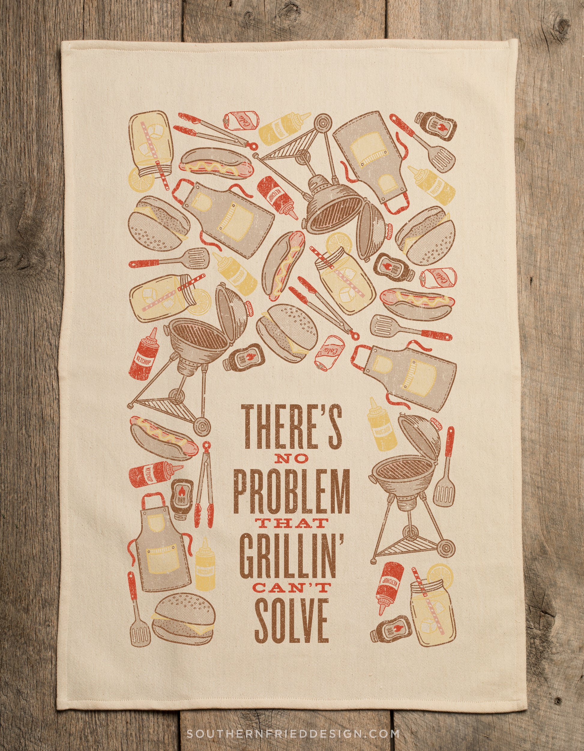 There's No Problem That Grillin' Can't Solve Kitchen Towel
