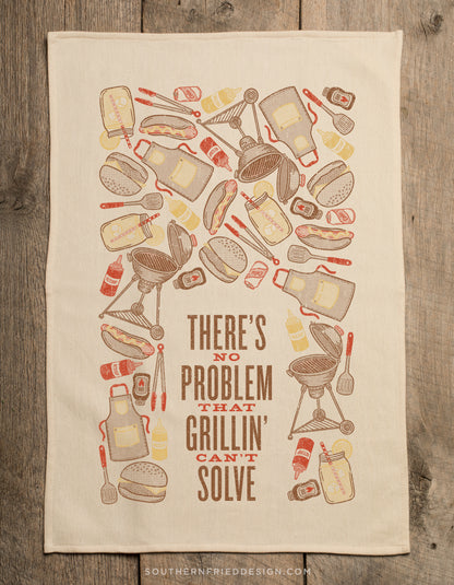 There's No Problem That Grillin' Can't Solve Kitchen Towel