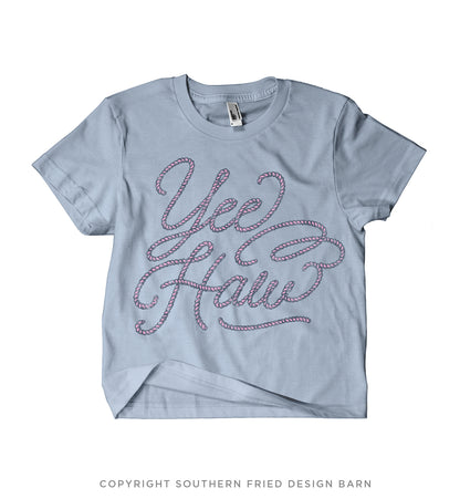 YeeHaw Rope Mid Length Crop Shirt